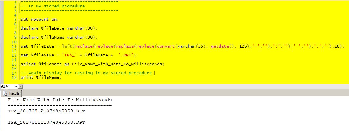 DateTime To The Millisecond In A Filename TheSQLReport